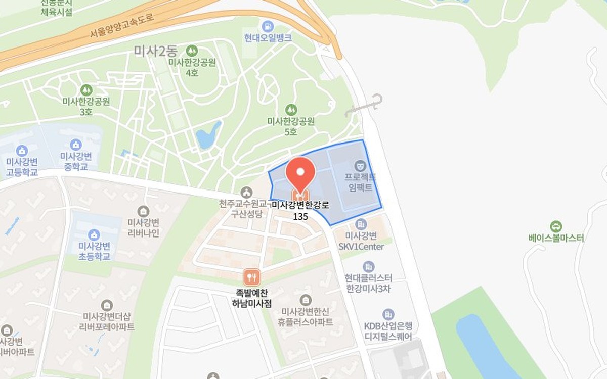 WIKIWIDEN 위치 지도 (하남 미사강변한강로 135)