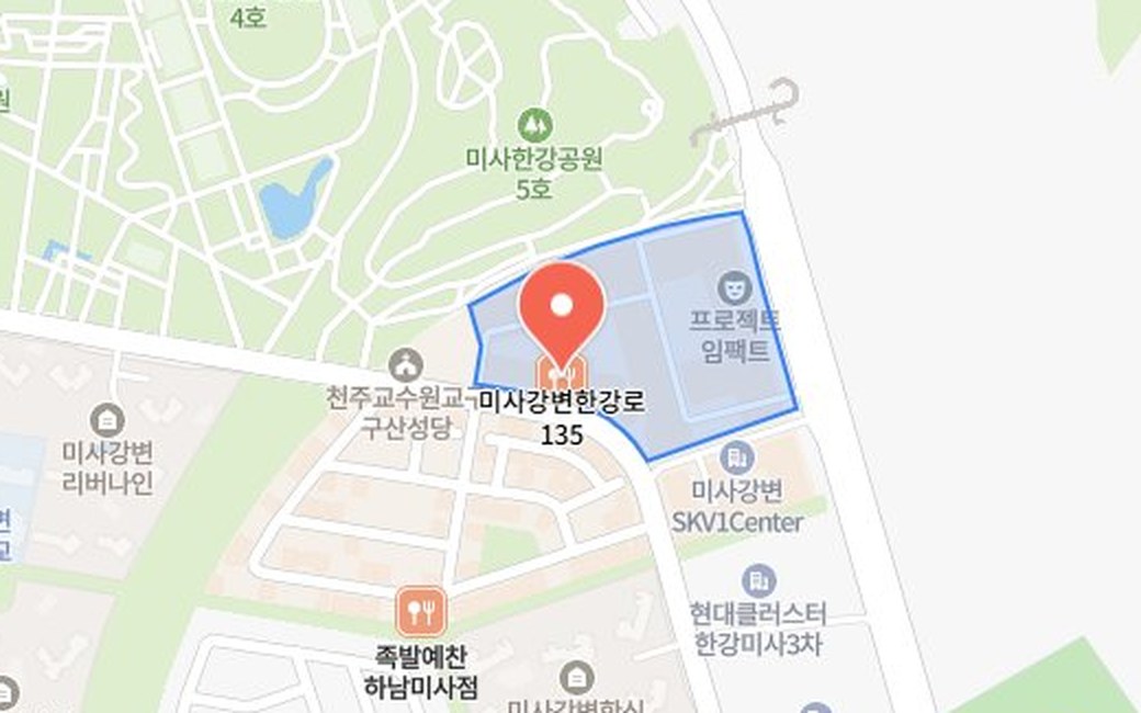 WIKIWIDEN 위치 지도 (하남 미사강변한강로 135)
